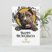 Fijne feestdagen Staffordshire Bull Terrier Hond Feestdagenkaart (Staand voorkant)