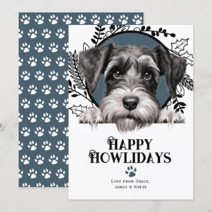 Fijne feestdagen Standaard Schnauzer Hondenkerst Feestdagenkaart