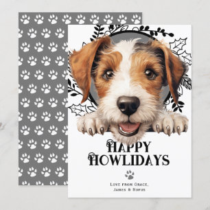 Fijne Feestdagen Wire Fox Terrier Hond Kerstmis Feestdagenkaart