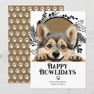 Fijne Feestdagen Zweedse Vallhund Hond Kerstmis Feestdagenkaart