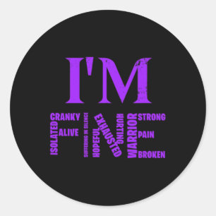Fijne fibromyalgie Bewustzijn Chronische Pijn Fibr Ronde Sticker