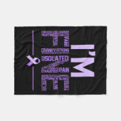 Fijne fibromyalgie Warrior Fibro Awareness Paarse Fleece Deken (Voorkant (Horizontaal))