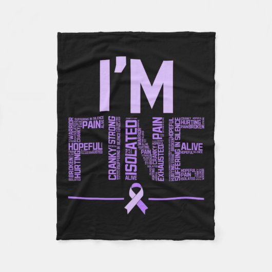 Fijne fibromyalgie Warrior Fibro Awareness Paarse Fleece Deken (Voorkant)