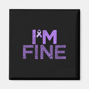 Fijne fibromyalgie Warrior Fibro Awareness Paarse Magneet