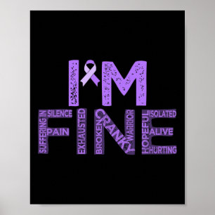 Fijne fibromyalgie Warrior Fibro Awareness Paarse  Poster