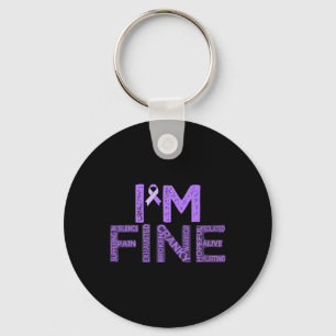 Fijne fibromyalgie Warrior Fibro Awareness Paarse Sleutelhanger