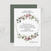 Fijne Floral Sympathie Hartelijk dank Kaart (Voorkant / Achterkant)