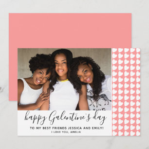 Fijne Galentine`s Day Roze Hart Foto Vriend Feestdagenkaart
