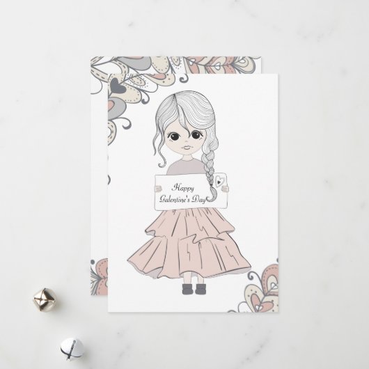 Fijne Galentinedag. Feestdagenkaart (Voorkant / Achterkant in situ)