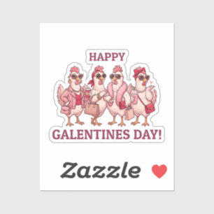 Fijne Galentines Dag Kippen Squad Funny Glam Henne Sticker