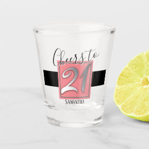 Fijne geboorte Cheers tot 21-blauw glas