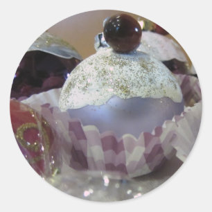 Fijne geglazuurde cupcake ronde sticker