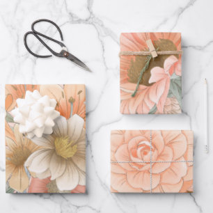 Fijne  geïnspireerde bloemen inpakpapier vel