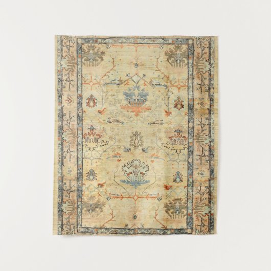 Fijne Gele Dusty Blues Grays Wandkleed (Voorkant)