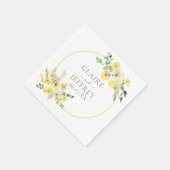 Fijne Gele Floral Sage Green Summer Weddenschap Servet (Hoek)