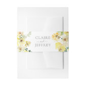 Fijne Gele Floral Sage Green Summer Weddenschap Uitnodigingen Wikkel (Voorkant Voorbeeld)