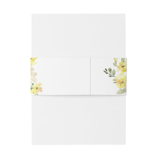 Fijne Gele Floral Sage Green Summer Weddenschap Uitnodigingen Wikkel (Achterkant Voorbeeld)