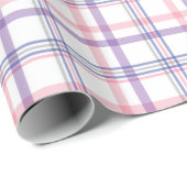 Fijne geruite patroon van blauw paars roze cadeaupapier (Rol Hoek)