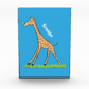 Fijne giraf met vlindervlieger cartoon fotoblokken
