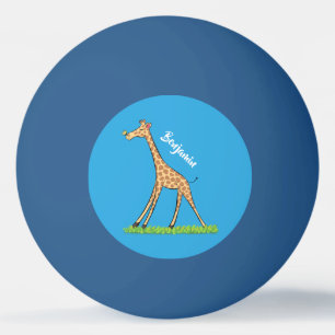 Fijne giraf met vlindervlieger cartoon pingpongballen