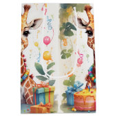 Fijne Giraffe met Cadeaus & Cake | Medium Cadeauzakje (Achterkant)