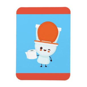 Fijne glimlachende Bowl en toiletpapier Magneet