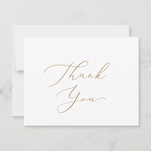 Fijne Gold Calligrafie Hartelijk dank Bedankkaart (Voorkant)