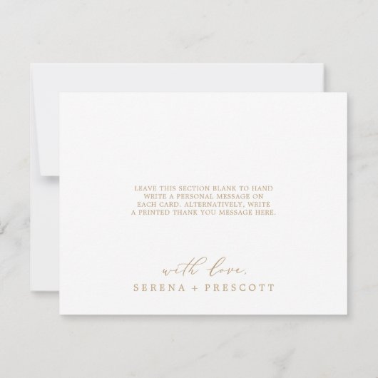 Fijne Gold Calligrafie Hartelijk dank Bedankkaart (Achterkant)