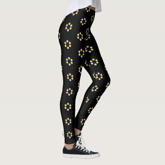 Fijne Gold en Silver Geometric Pattern Leggings (Rechts)