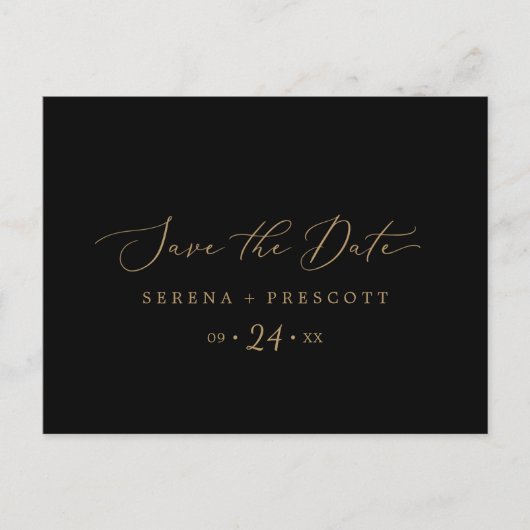Fijne Gold en zwarte sla het Briefkaart Datum op (Voorkant)