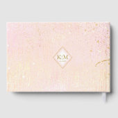 Fijne Gold Lines Abstract bruiloft Blush ID867 Gastenboek (Achterkant)