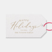 Fijne Gold Prettige feestdagen Cadeaulabel (Voorkant (Horizontaal))