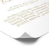 Fijne gouden herinnering trouwherdenking bord poster (Hoek)