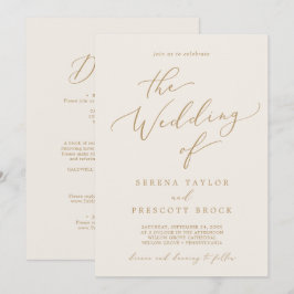 Fijne goudkalligrafie-crème in één keer kaart