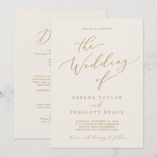 Fijne goudkalligrafie-crème in één keer kaart