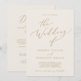 Fijne goudkalligrafie-crème in één keer kaart