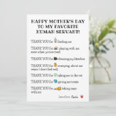 Fijne grappige Kaart van de Moederdag van de kat (Staand voorkant)