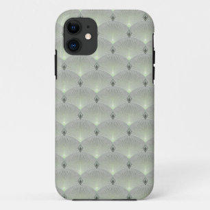 Fijne groen en grijs, kunstdeco. iPhone 11 hoesje