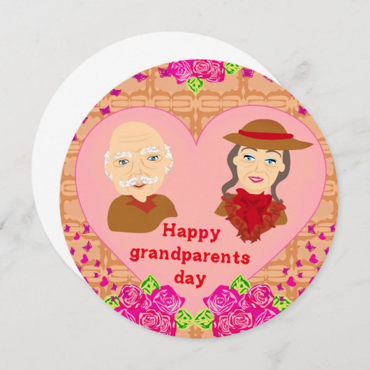 Fijne grootouderdag Uitnodiging (Voorkant / Achterkant)