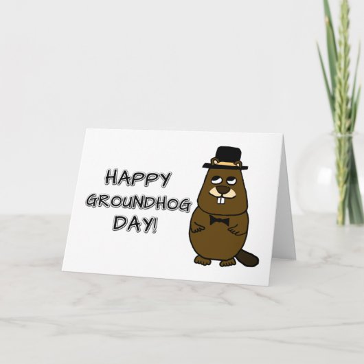 Fijne Groundhog Dag! Kaart (Voorkant)