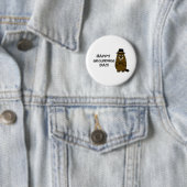 Fijne Groundhog Dag! Ronde Button 5,7 Cm (In situ)