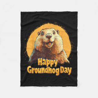 Fijne Groundhog Day 2025 Grappige Groundhog Day De Fleece Deken