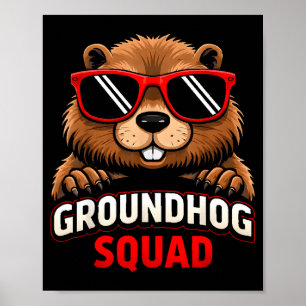 Fijne Groundhog Day 2026 viering Grappige Groundh Poster
