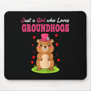 Fijne Groundhog Day Gewoon Een Meisje Dat Van Grou Muismat