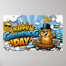 Fijne Groundhog Day Grappige Achtergrond