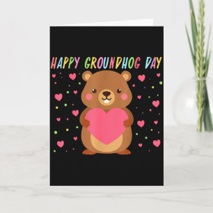 Fijne Groundhog Day Groundhog Day Schattige Bosmar Kaart