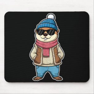 Fijne Groundhog Day Schaduw Schattige Groundhog Gr Muismat