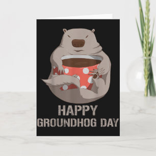 Fijne Groundhog Day T-shirt Grappig Koffie Liefheb Kaart