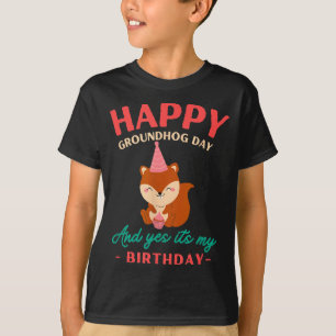 Fijne Groundhog Day Verjaardag Groundhog-liefhebbe T-shirt