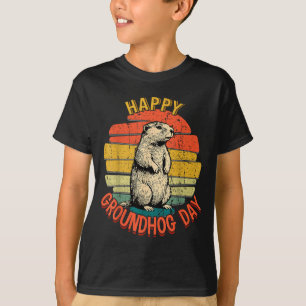 Fijne Groundhog Day Vintage Grappige Woodchuck Ret T-shirt